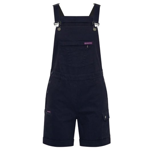 Navy blue bib overalls Green Hip S-ALLW Womens Shortalls