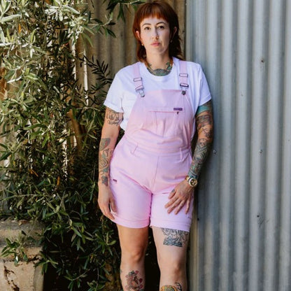Womens pink overalls Green Hip S-ALLW Womens Shortalls