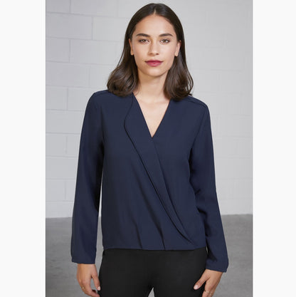 Biz Collection S014LL Lily Ladies Hi-Lo L/S Blouse