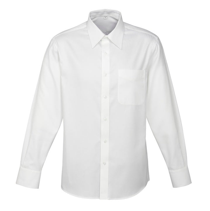 Mens white premium cotton formal professional cuff link cuffs Biz Collection S10210 Mens Luxe Long Sleeve shirt