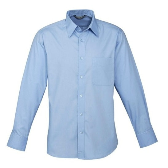 Biz Collection S10510 Base Mens Long Sleeve Shirt - Light Blue - Front View