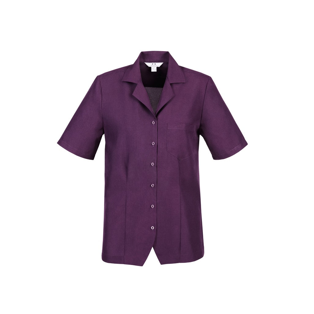 Biz Collection S265LS Oasis Ladies Plain Overblouse - Grape - Alternative Front View
