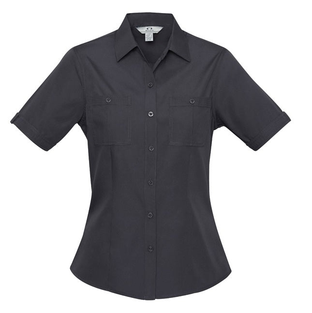 Biz Collection S306LS Bondi Ladies Short Sleeve Shirt - Charcoal - Alternative Front View