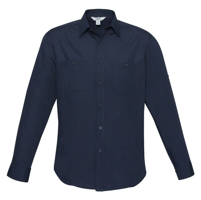 Biz Collection S306ML Bondi Mens Long Sleeve Shirt - Navy - Alternative Front View