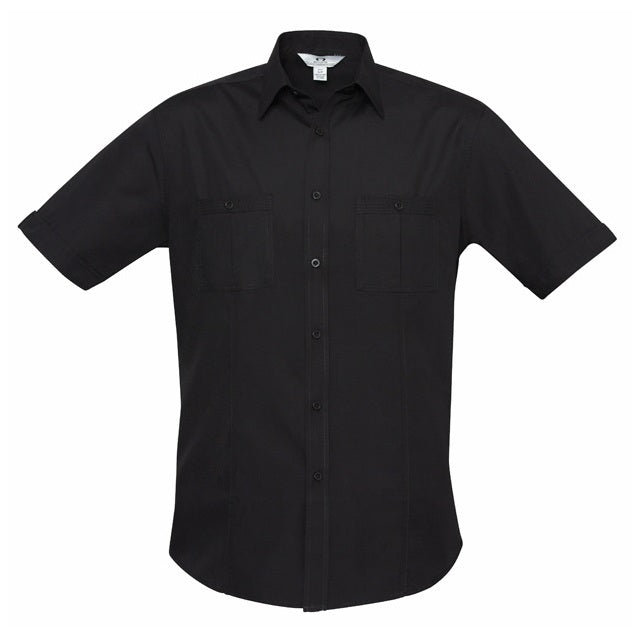 Biz Collection S306MS Bondi Mens Short Sleeve Shirt - Black - Alternative Front View