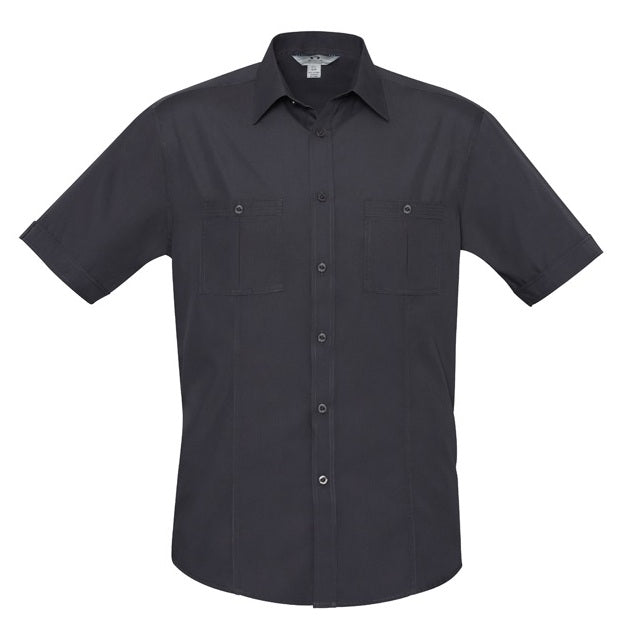 Biz Collection S306MS Bondi Mens Short Sleeve Shirt - Charcoal - Alternative Front View