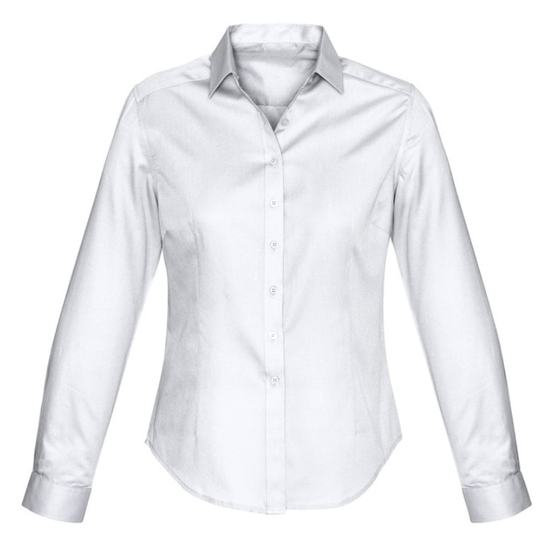 Biz Collection S522LL Ladies Dalton Long Sleeve Shirt - White - Front View