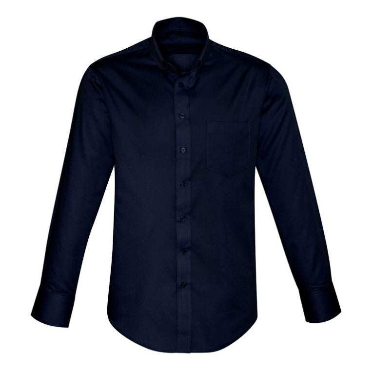 Biz Collection S522ML Mens Dalton Long Sleeve Shirt - Navy - Front View
