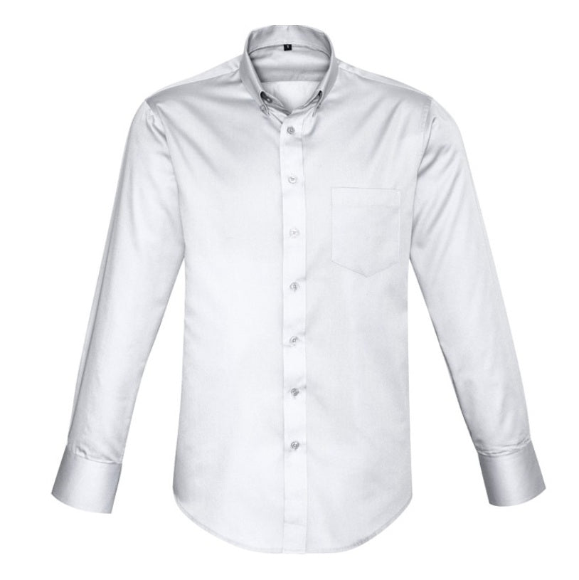 Biz Collection S522ML Mens Dalton Long Sleeve Shirt - White - Front View