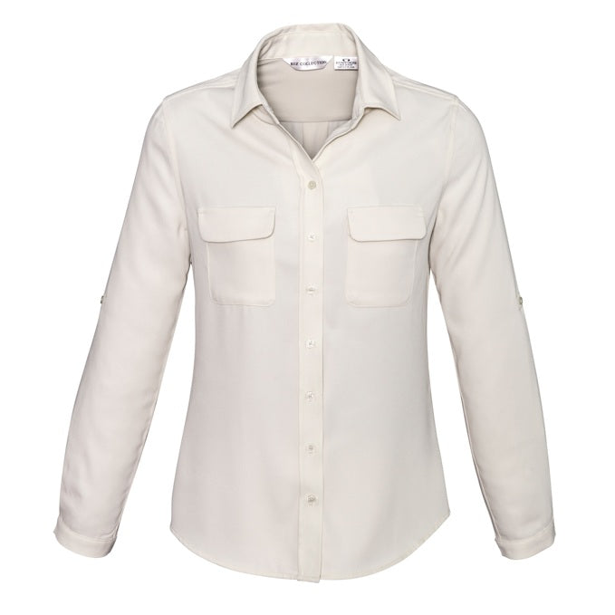 Biz Collection S626LL Ladies Madison Shirt - Ivory - Alternative Front View