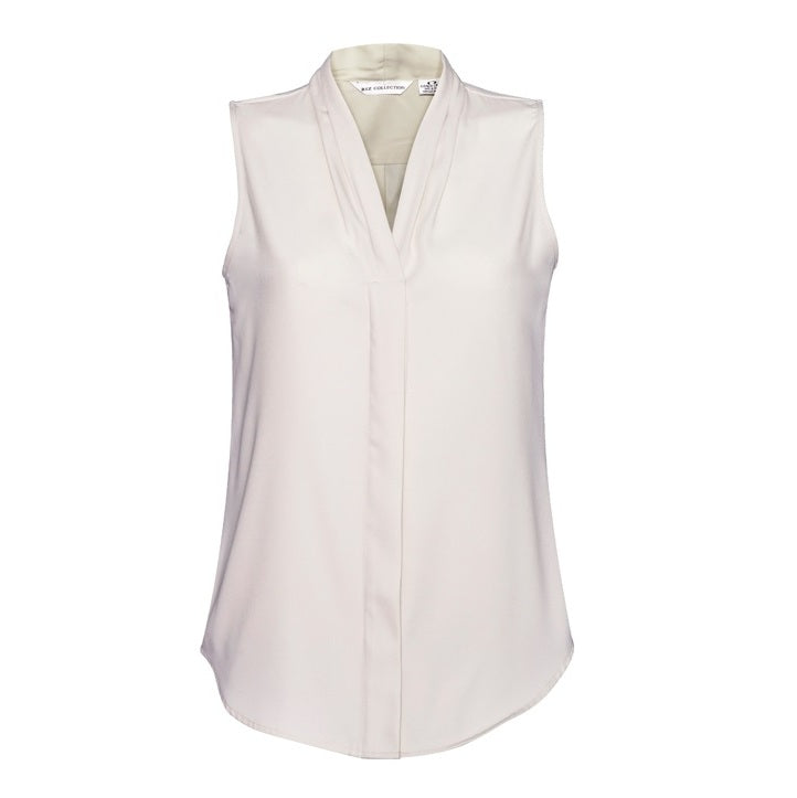 Biz Collection S627LN Ladies Madison Sleeveless Shirt - Ivory - Alternative Front View