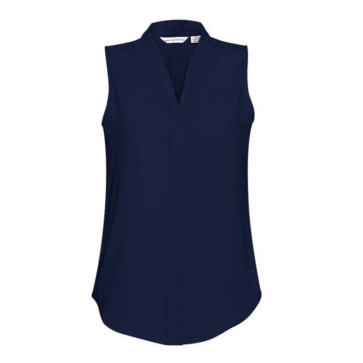 Biz Collection S627LN Ladies Madison Sleeveless Shirt - Midnight Blue - Alternative Front View