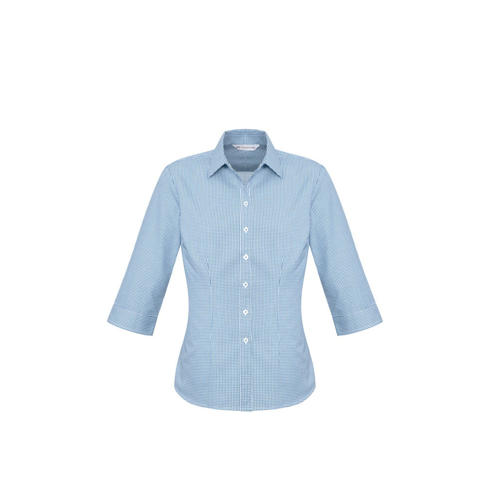 Biz Collection S716LT Ellison Ladies 3/4 Shirt - Blue - Alternative Front View