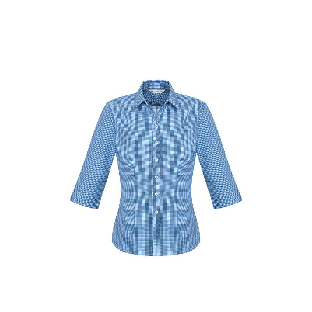 Biz Collection S716LT Ellison Ladies 3/4 Shirt - French Blue - Front View