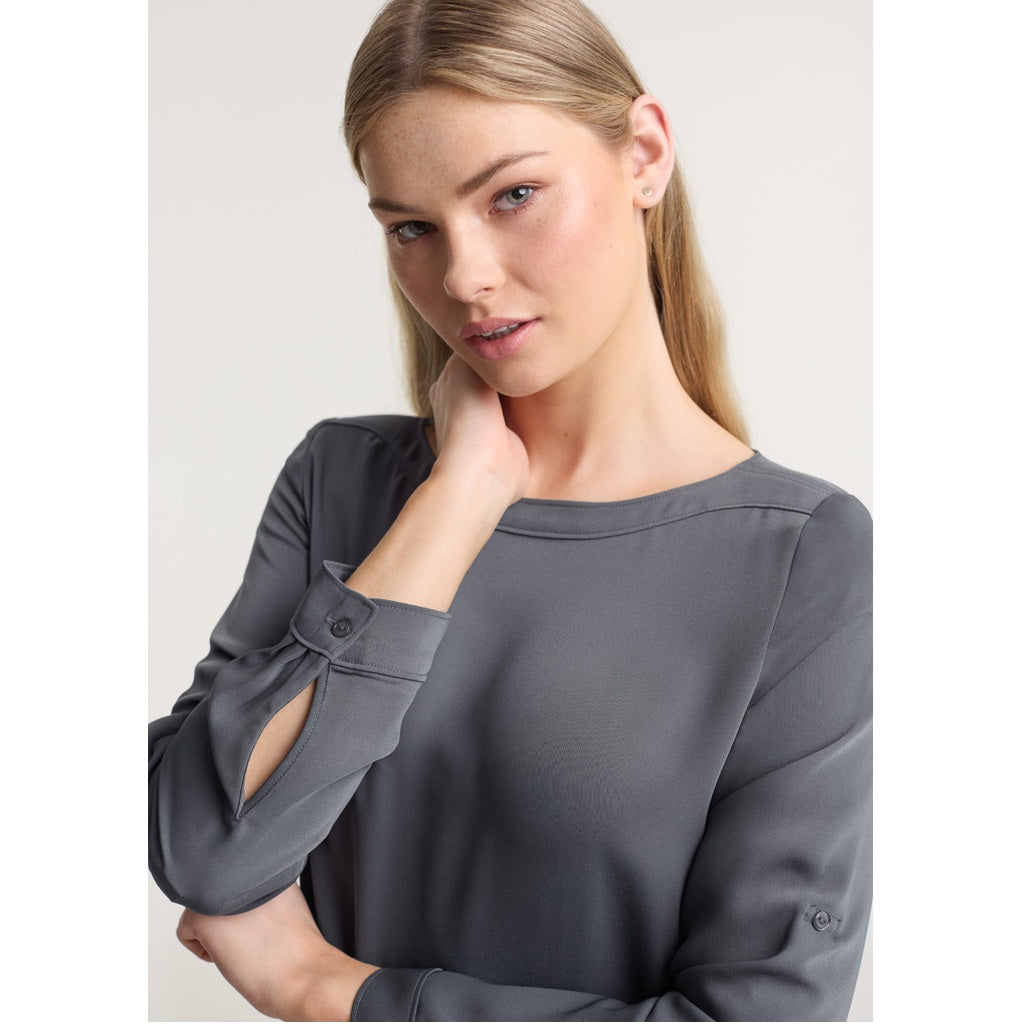 Biz Collection S828LL Womens Madison Boatneck Top - Charcoal - Alternative Front View