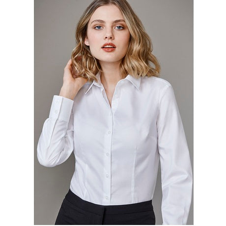 Biz Collection S912LL Regent Ladies Long Sleeve Shirt - White - Alternative Front View