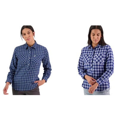 Swanndri SE18225W Womens Egmont Long Sleeve Cotton Shirt Twin Pack