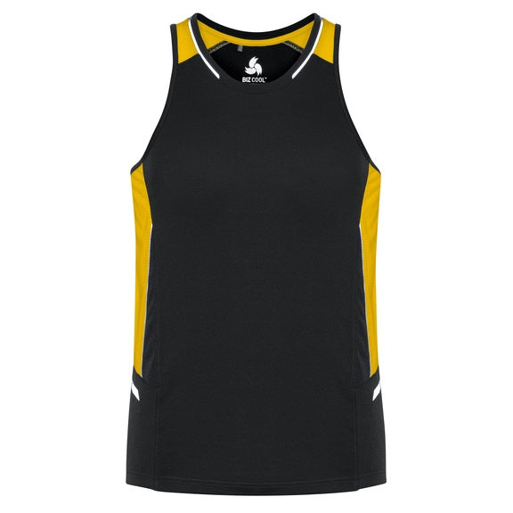 Biz Collection SG702L Ladies Renegade Singlet - Black/Gold - Front View