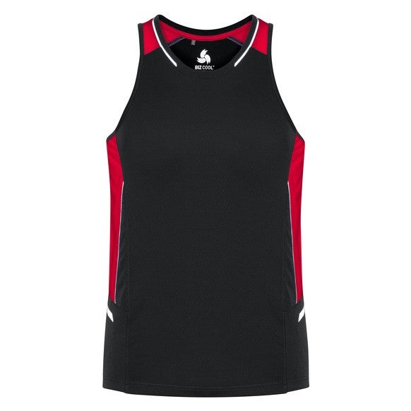 Biz Collection SG702L Ladies Renegade Singlet - Black/Red - Alternative Front View