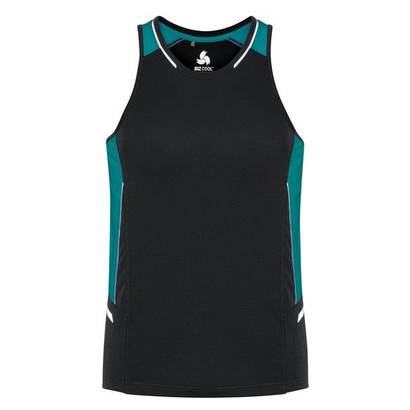 Biz Collection SG702L Ladies Renegade Singlet - Black/Teal - Alternative Front View