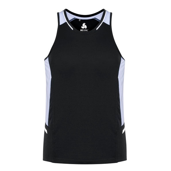 Biz Collection SG702M Mens Renegade Singlet - Black/White - Alternative Front View