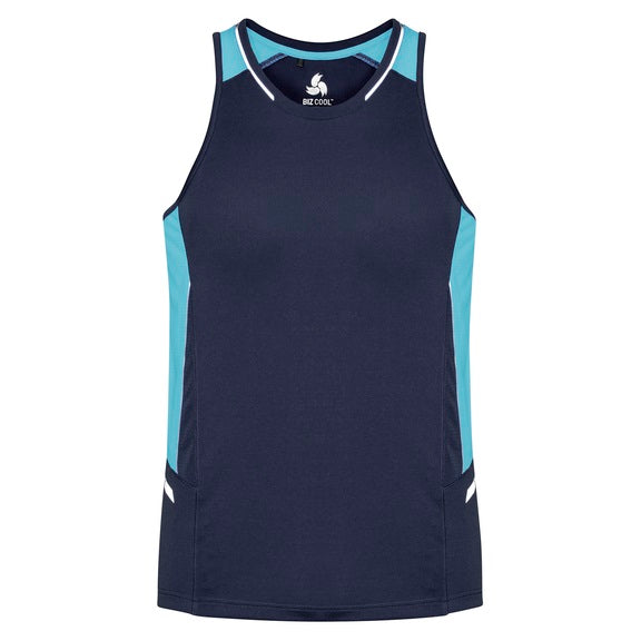 Biz Collection SG702M Mens Renegade Singlet - Navy/Sky - Alternative Front View