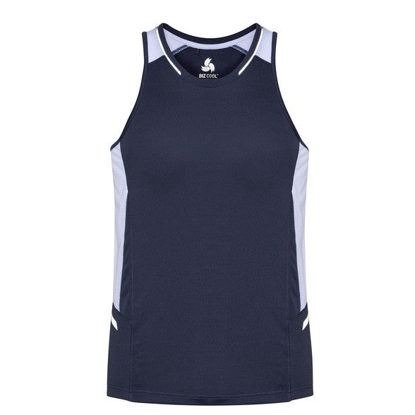 Biz Collection SG702L Ladies Renegade Singlet - Navy/White - Alternative Front View