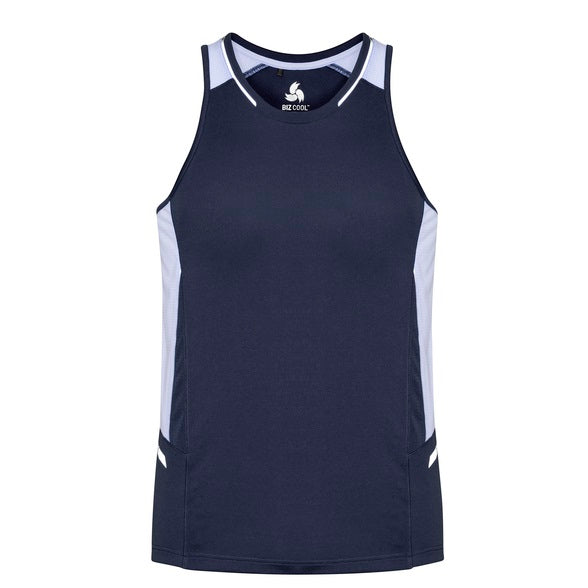 Biz Collection SG702M Mens Renegade Singlet - Navy/White - Alternative Front View