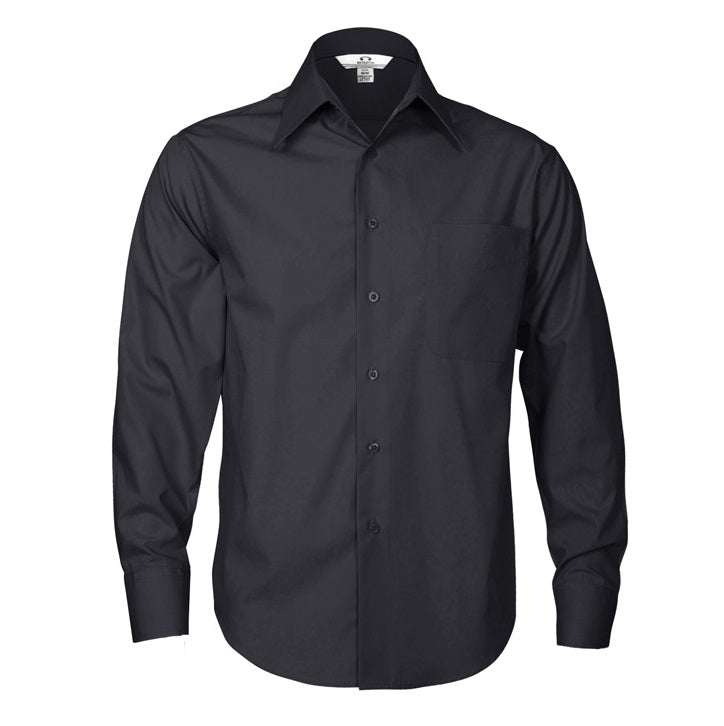Biz Collection SH714 Metro Mens Long Sleeve Shirt - Charcoal - Front View