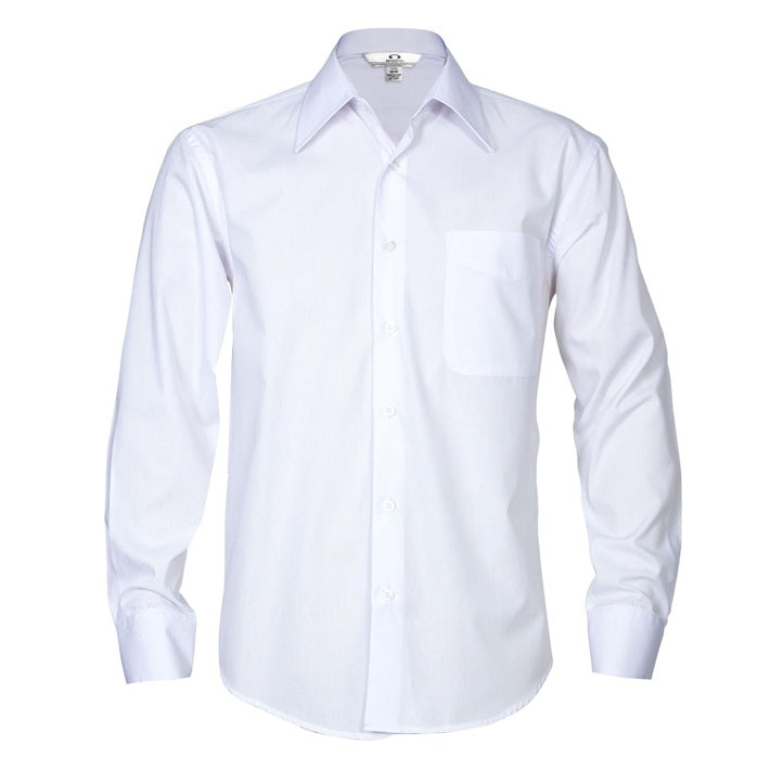 Biz Collection SH714 Metro Mens Long Sleeve Shirt - White - Front View