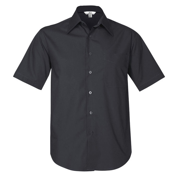 Biz Collection SH715 Metro Mens Short Sleeve Shirt - Charcoal - Front View