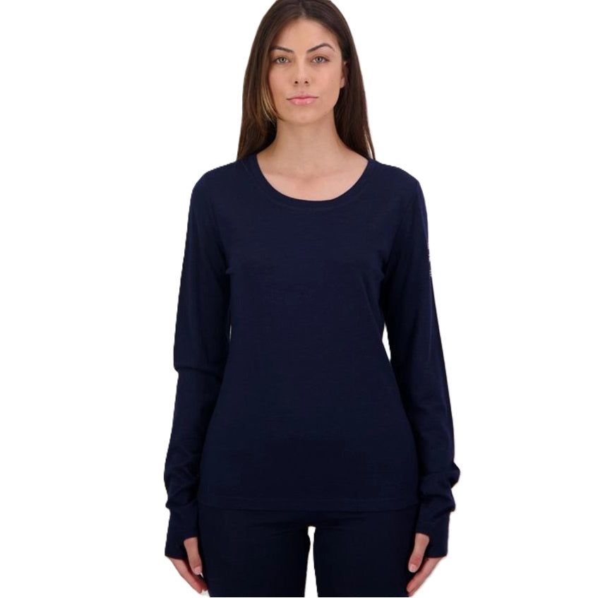 Line 7 SL7W19111W Women's Merino L/S Crew Baselayer - Navy - Front View
