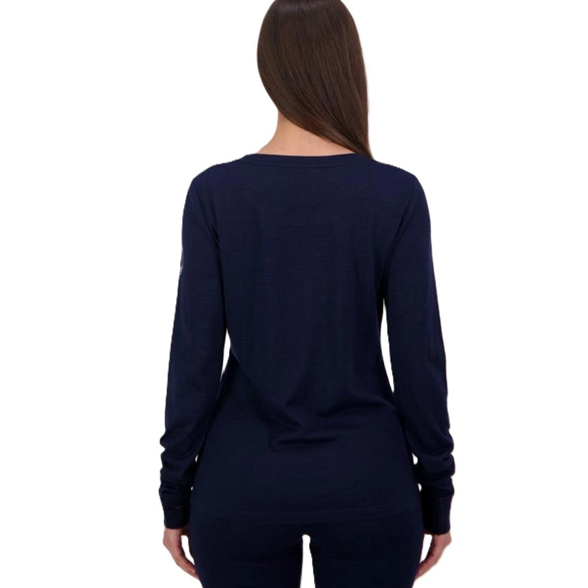 Line 7 SL7W19111W Women's Merino L/S Crew Baselayer - Navy - Back View