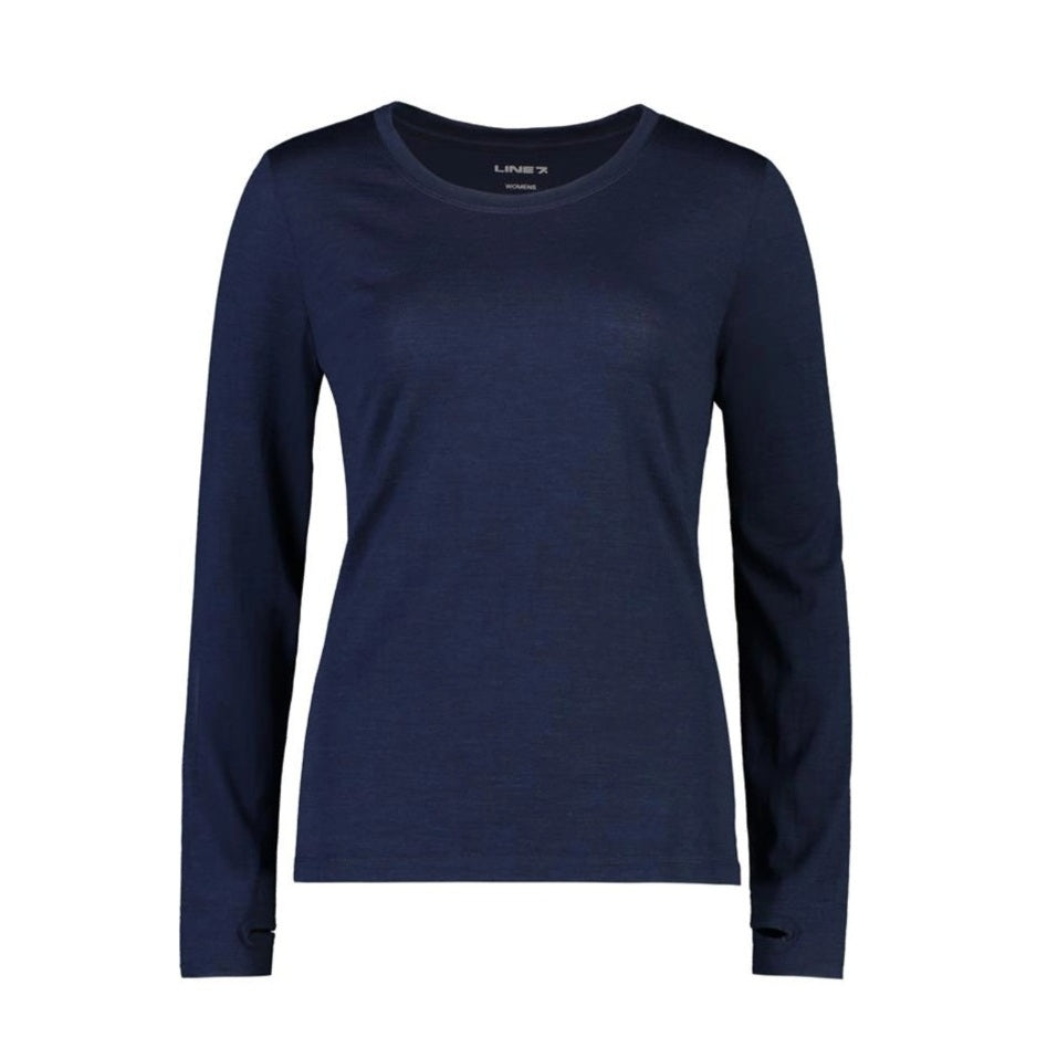 Line 7 SL7W19111W Women's Merino L/S Crew Baselayer - Navy - Product Front View