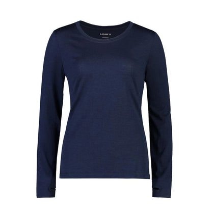 Line 7 SL7W19111W Women's Merino L/S Crew Baselayer - Navy - Product Front View