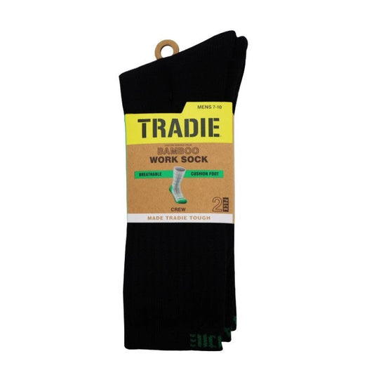Tradie SMT4102SJ Mens 2pk Bamboo Ribbed Crew