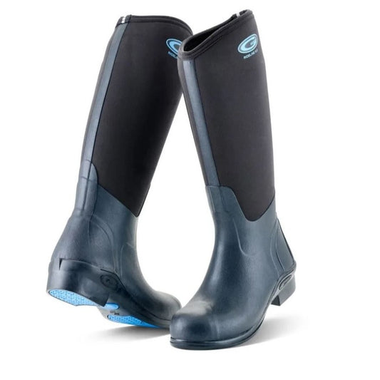 Black and blue rubber neoprene Grubs SRID-000H Rideline Equestrian Boot
