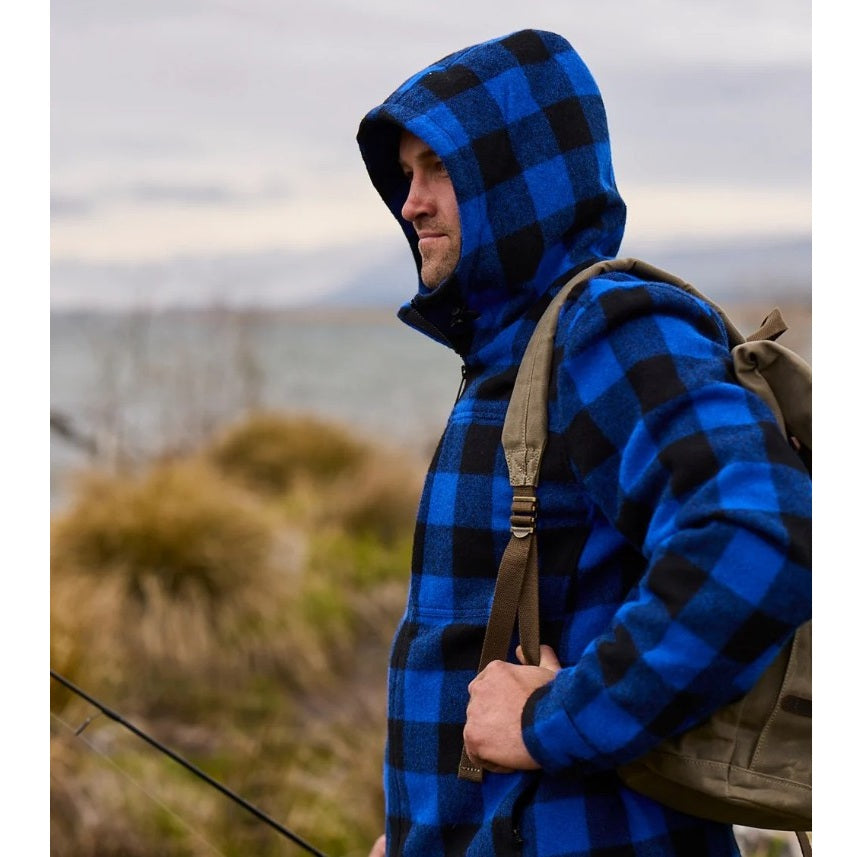 Swanndri SW17435M Hudson Mens Wool Hoody - Blue/Black - Lifestyle