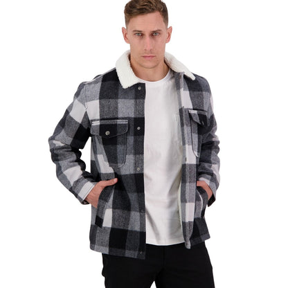 Black and Grey Glacier Swanndri SW204044M Mens Kaituna Sherpa Lined Jacket