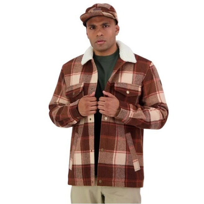 Mackenzie Country brown plaid Swanndri SW204044M DISCONTINUED Mens Kaituna Sherpa Lined Jacket