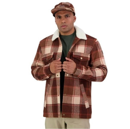 Mackenzie Country brown plaid Swanndri SW204044M DISCONTINUED Mens Kaituna Sherpa Lined Jacket