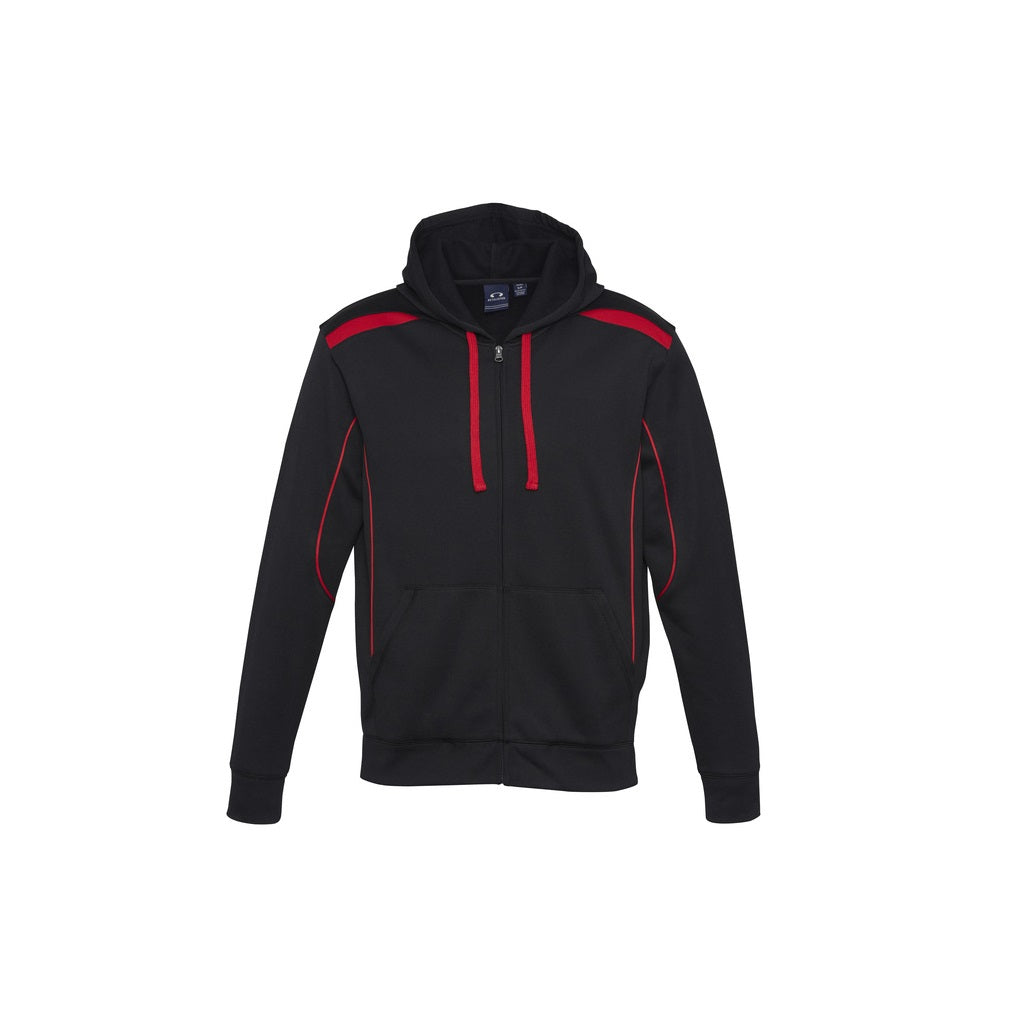 Biz Collection SW310K Kids United Hoodie - Black/Red - Front View