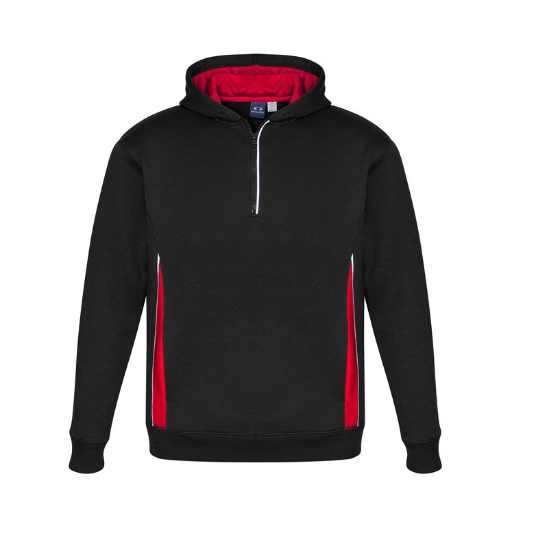 Biz Collection SW710M Adults Renegade Hoodie - Black/Red - Alternative Front View