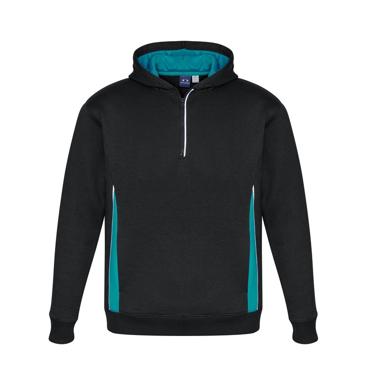 Biz Collection SW710M Adults Renegade Hoodie - Black/Teal - Alternative Front View