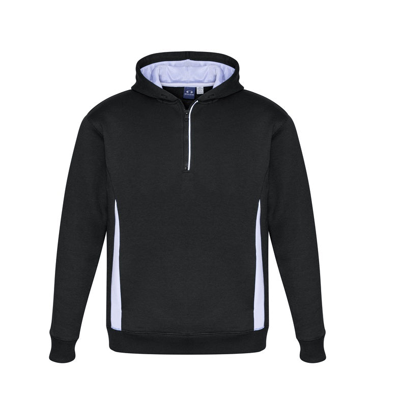 Biz Collection SW710M Adults Renegade Hoodie - Black/White - Front View