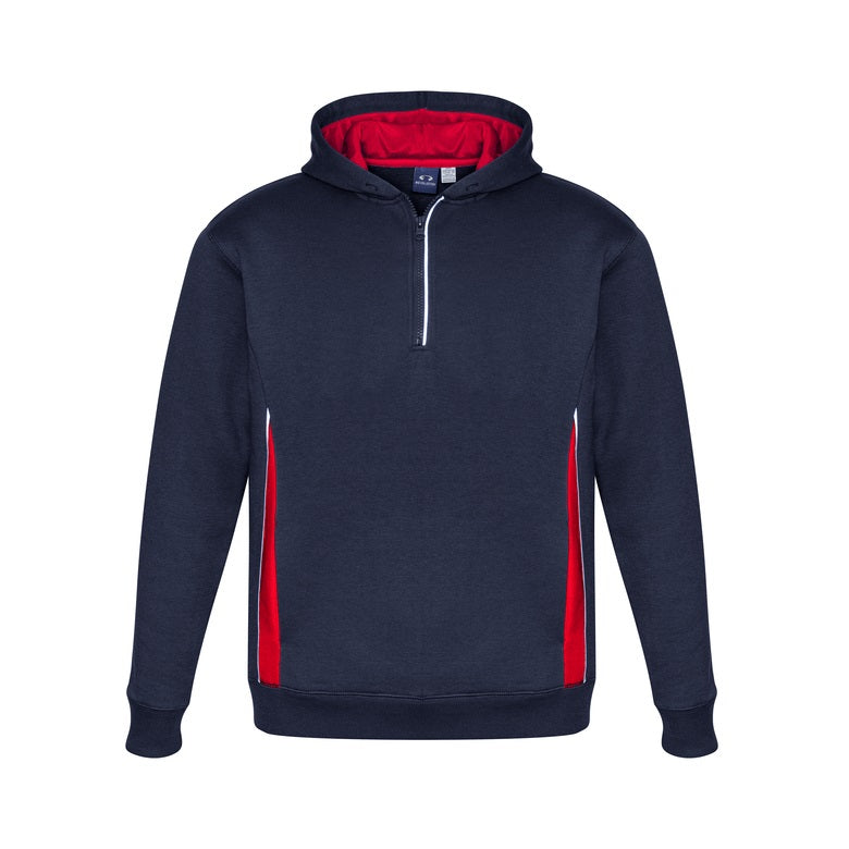 Biz Collection SW710M Adults Renegade Hoodie - Navy/Red - Front View