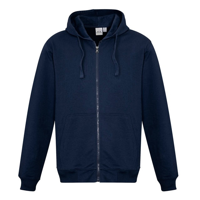 Mens navy classic hoodie  breathable cotton fleece Biz Collection SW762M Mens Full Zip Hoodie
