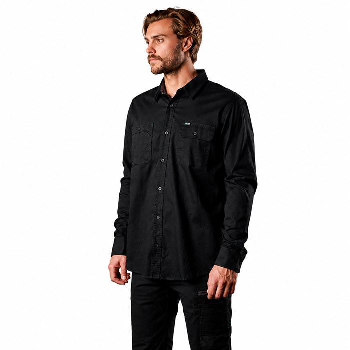 Mens black FXD LSH-1 Long Sleeve Work Shirt