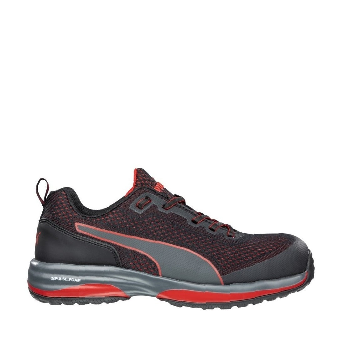 Black and Red Slip resistant Puma 644497 Speed Unisex Composite Safety Jogger