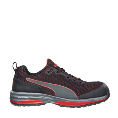 Black and Red Slip resistant Puma 644497 Speed Unisex Composite Safety Jogger